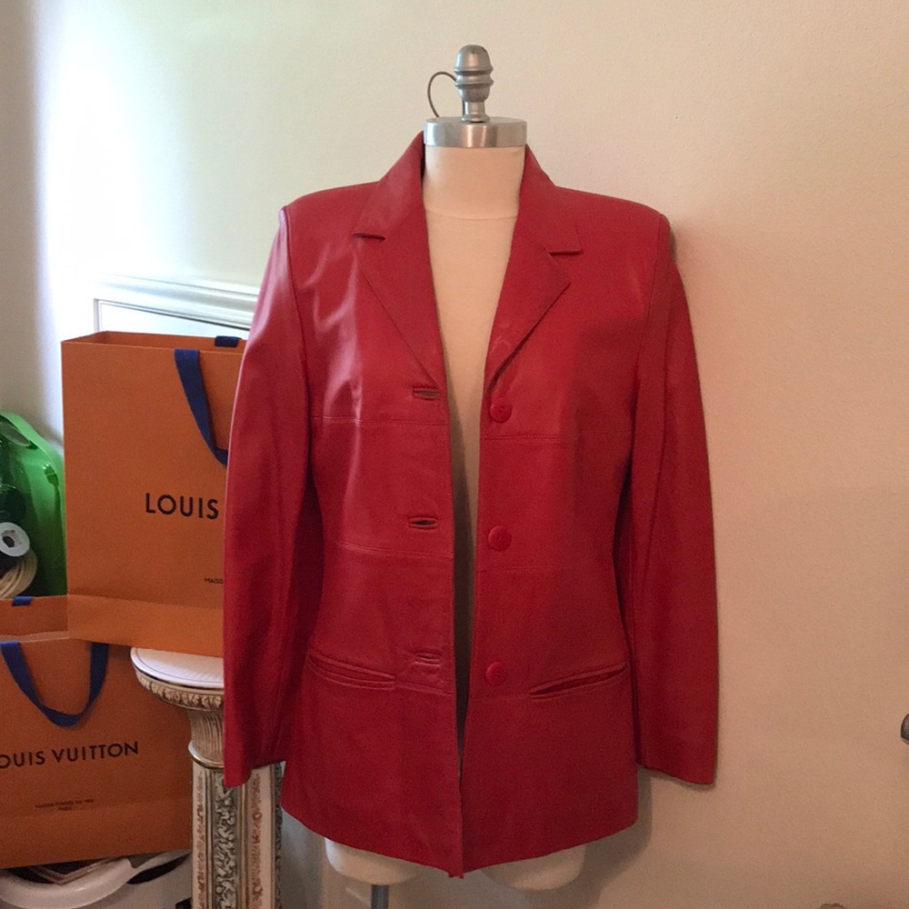 Red Leather Jacket 🧥😍